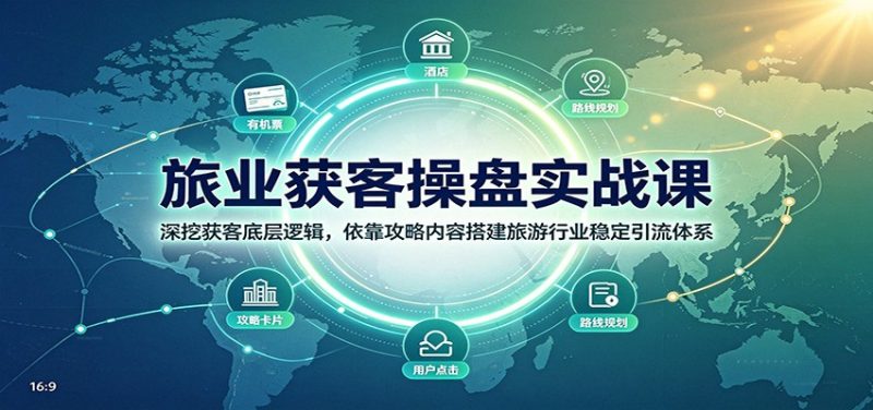 旅业获客操盘实战课：深挖获客底层逻辑，依靠攻略内容搭建旅游行业稳定引流体系-玻哥网络技术工作室