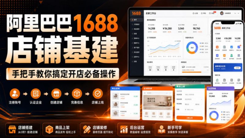 阿里巴巴1688店铺基建，手把手教你搞定开店必备操作(更新8月)-玻哥网络技术工作室