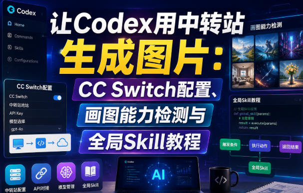 让Codex用中转站生成图片：CC Switch配置、画图能力检测与全局Skill教程-玻哥网络技术工作室