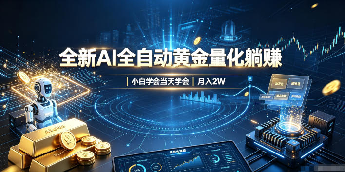 全新AI全自动黄金量化躺賺：小白学会当天学会，月入2W！【揭秘】-玻哥网络技术工作室