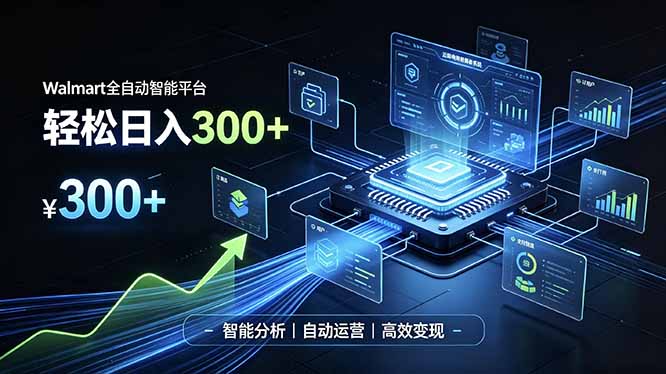 Walmart全自动智能平台，轻松日入300+一站式跨境智能运营工具。无需复杂实操-玻哥网络技术工作室