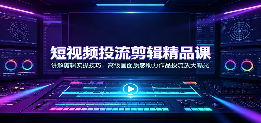 图片[1]-短视频投流剪辑精品课：讲解剪辑实操技巧，高级画面质感助力作品投流放大曝光-玻哥网络技术工作室