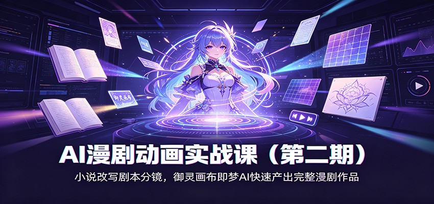 图片[1]-AI漫剧动画实战课(第二期)：小说改写剧本分镜，御灵画布即梦AI快速产出完整漫剧作品-玻哥网络技术工作室