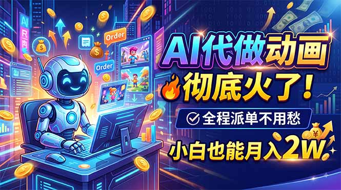 AI代做动画，彻底火了！全程派单不用愁，小白也能月入2W-玻哥网络技术工作室