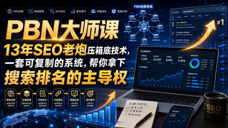 PBN大师课13年SEO老炮压箱底技术，一套可复制的系统，帮你拿下搜索排名的主导权【原创双语字幕】-玻哥网络技术工作室