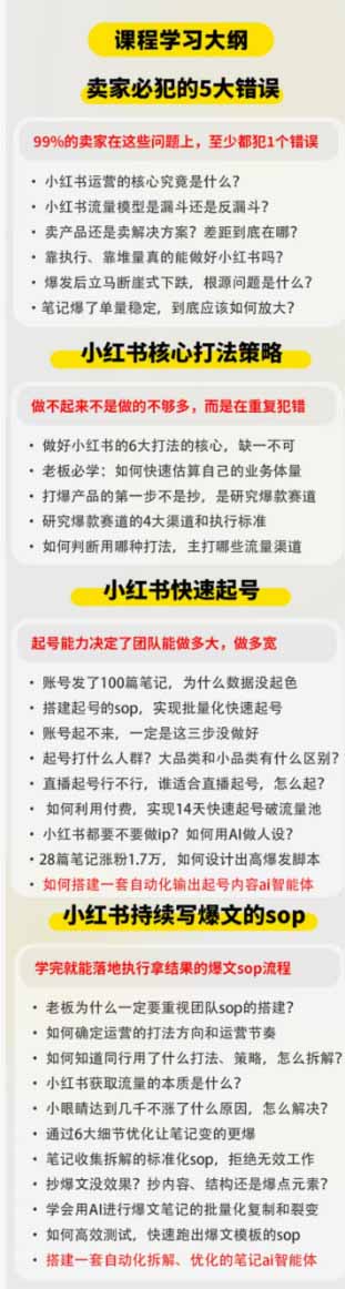 图片[3]-小红书高利润AI经营课2026年7.18-20：起号+爆文+付费+达人+私域，利用AI与SOP实现团队人效翻倍增长-玻哥网络技术工作室