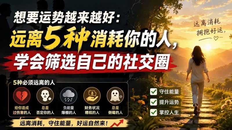 付费文章：想要运势越来越好：远离5种消耗你的人，学会筛选自己的社交圈-玻哥网络技术工作室