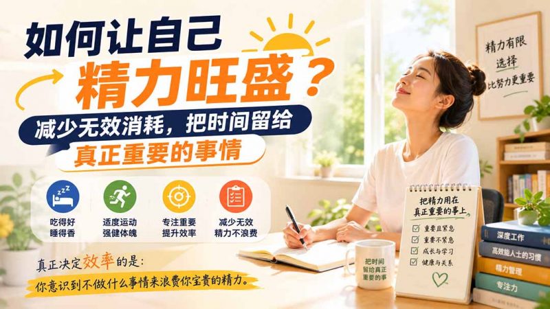 付费文章：如何让自己精力旺盛？减少无效消耗，把时间留给真正重要的事情-玻哥网络技术工作室
