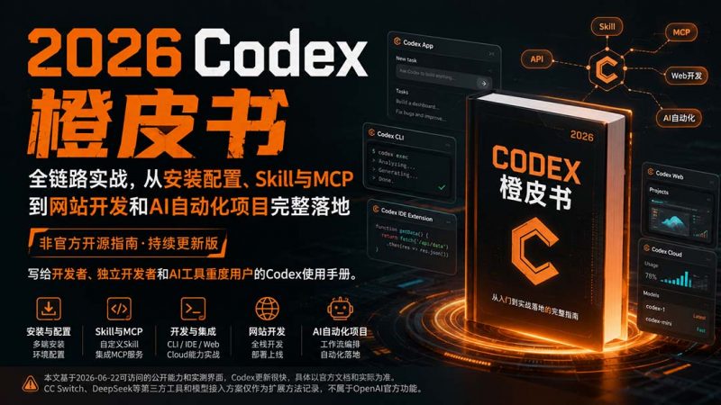 2026Codex橙皮书：全链路实战，从安装配置、Skill与MCP到网站开发和AI自动化项目完整落地-玻哥网络技术工作室