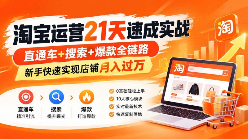淘宝运营21天速成实战(更新8月-玻哥网络技术工作室