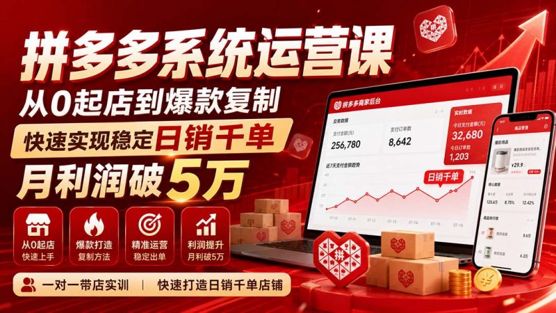 拼多多系统运营课(更新8月-玻哥网络技术工作室