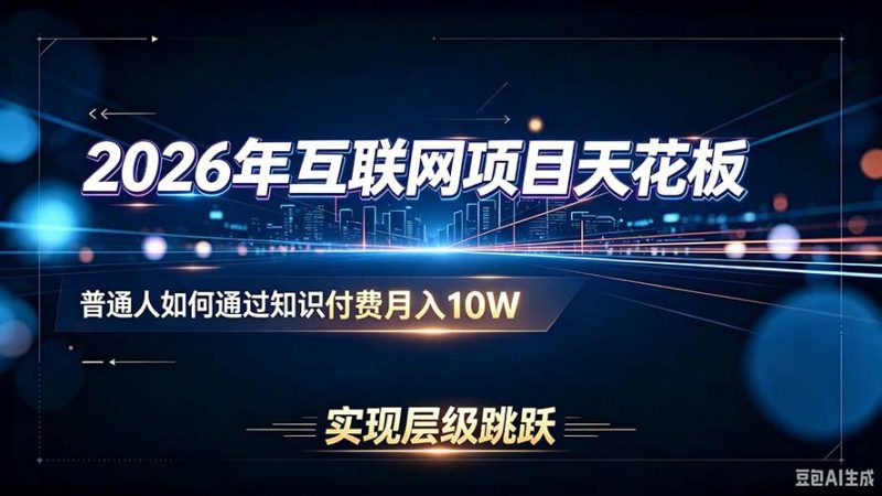 2026年互联网项目天花板：普通人如何通过知识付费月入10W，实现层级跳跃-玻哥网络技术工作室