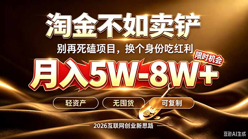 别再傻乎乎埋头跑项目！互联网真正赚钱逻辑：做卖铲人，拒绝当韭菜，逆风翻盘月入5-8W+-玻哥网络技术工作室