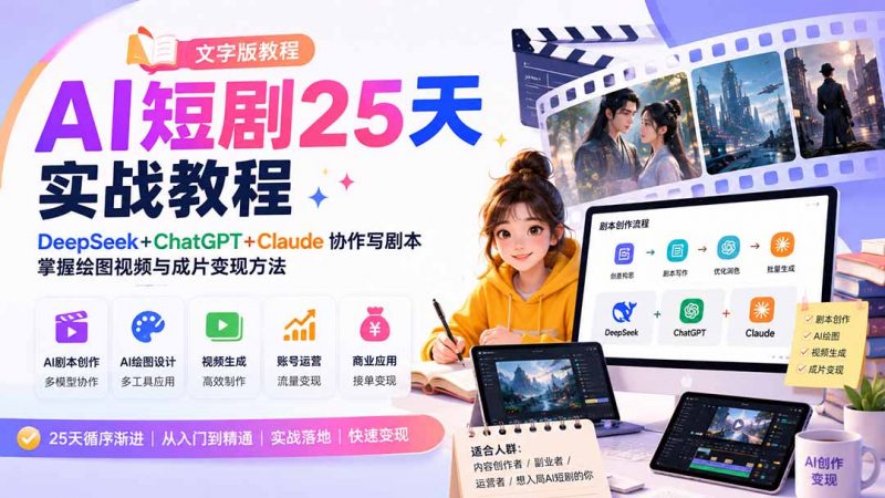 AI短剧25天实战教程(文字版教程-玻哥网络技术工作室