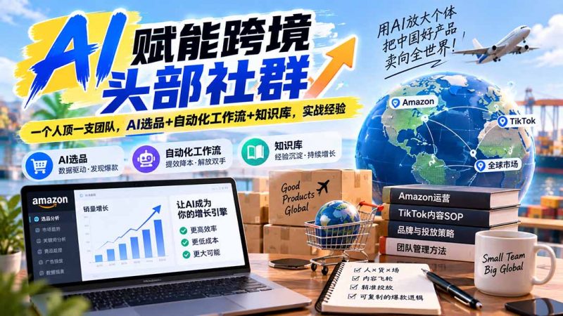 AI赋能跨境头部社群-更新9月：一个人顶一支团队，AI选品+自动化工作流+知识库，实战经验-玻哥网络技术工作室
