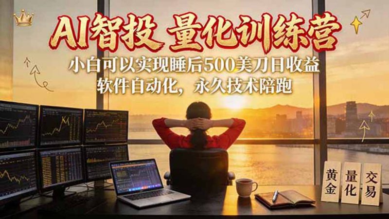AI智投EA量化训练营【第三期】，多策略智投+防爆技术+趋势分析 ，轻松上手，矩阵放大，长期稳定。-玻哥网络技术工作室