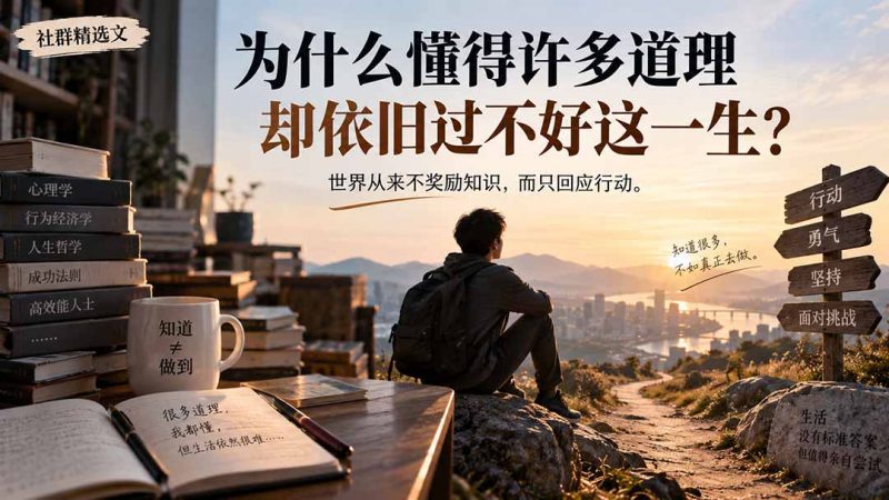 社群精选文：为什么懂得许多道理却依旧过不好这一生？-玻哥网络技术工作室