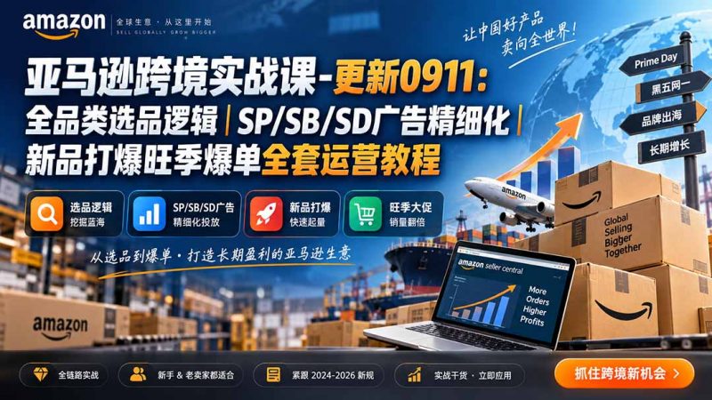 skyla亚马逊跨境实战课-更新0927：全品类选品逻辑｜SP/SB/SD广告精细化｜新品打爆旺季爆单全套运营教程-玻哥网络技术工作室