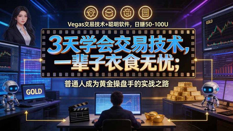 3天学会做交易，普通人快速成为操盘手” Vegas交易系统+聪明软件 ， 日赚50-1000U， 长期稳定，小白轻松上手-玻哥网络技术工作室