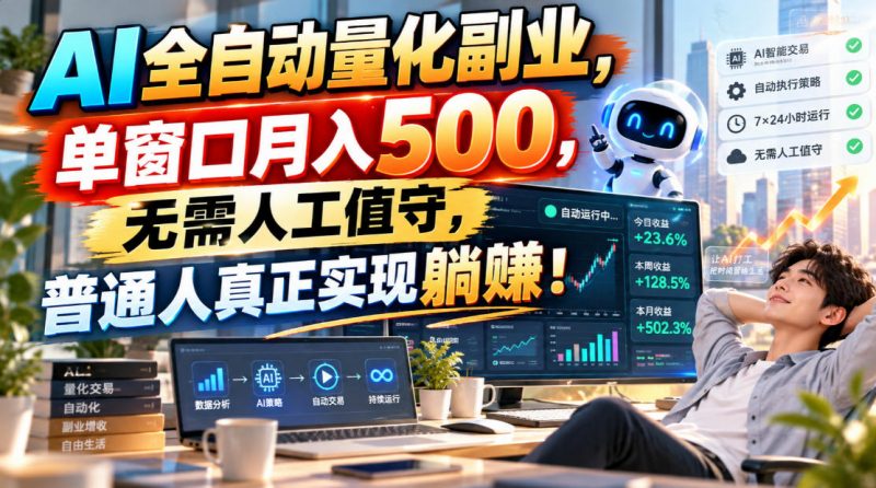 AI全自动量化副业，单窗口月入500，无需人工值守，普通人真正实现躺賺！-玻哥网络技术工作室