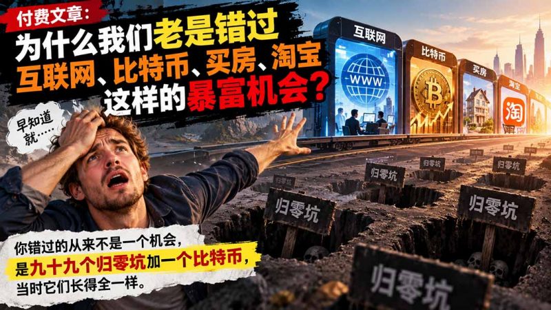付费文章:为什么我们老是错过互联网、比特币、买 房、淘宝这样的暴富机会?-玻哥网络技术工作室