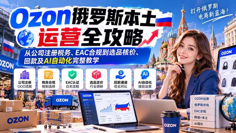 Ozon俄罗斯本土运营全攻略：从公司注册税务、EAC合规到选品核价、回款及AI自动化完整教学-玻哥网络技术工作室