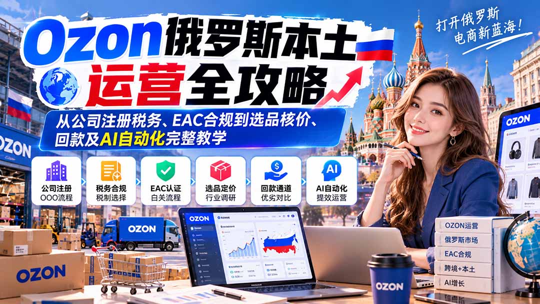 图片[2]-Ozon俄罗斯本土运营全攻略：从公司注册税务、EAC合规到选品核价、回款及AI自动化完整教学-玻哥网络技术工作室