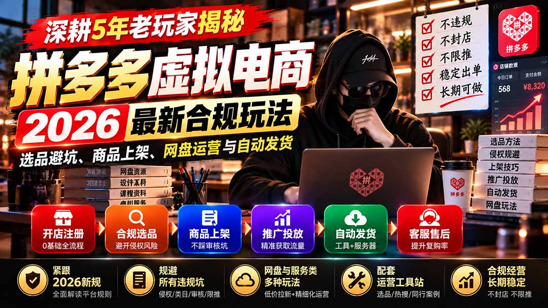 图片[2]-深耕5年老玩家揭秘拼多多虚拟电商：2026最新合规玩法、选品避坑、商品上架、网盘运营与自动发货-玻哥网络技术工作室