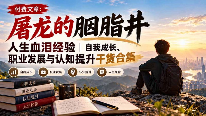 付费文章:屠龙的胭脂井人生血泪经验|自我成长、职业发展与认知提升干货合集-玻哥网络技术工作室