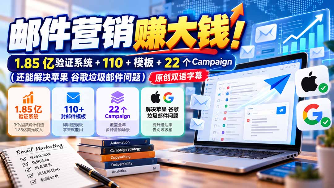 图片[2]-邮件营销赚大钱！1.85亿验证系统+110+模板+22个Campaign(还能解决苹果 谷歌垃圾邮件问题-玻哥网络技术工作室